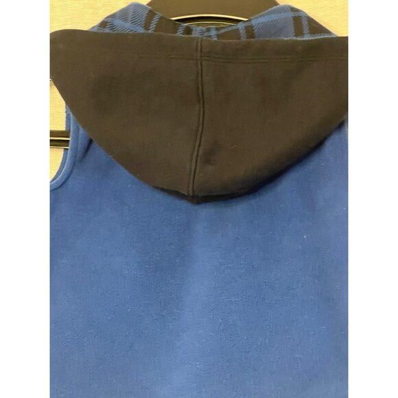 Kids Headquarters Blue Fleece Sleeveless Vest With Hood & Snap Button Front 12M - Picture 3 of 10